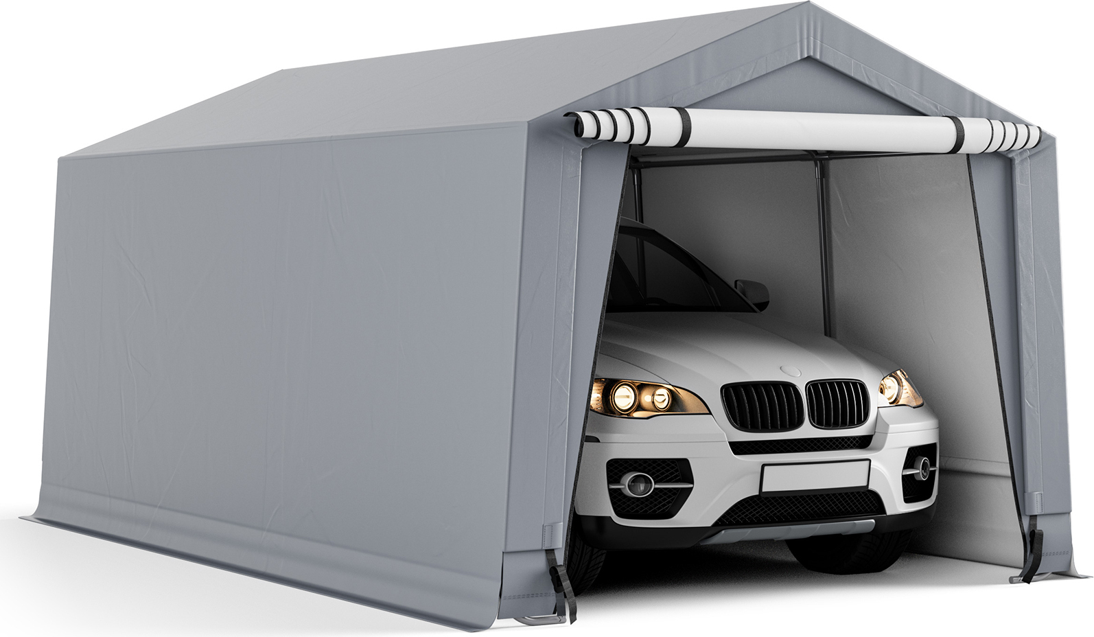 COSTWAY Garagenzelt Carport, Maße: 490 x 290 x 245 cm, Zeltgarage mit Tür, Weidezelt Lagerzelt Garage Unterstand, Autounterstand