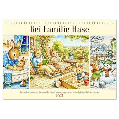 Bei Familie Hase (Tischkalender 2027 DIN A5 quer), CALVENDO Monatskalender