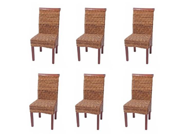 Mendler 6er-Set Esszimmerstuhl M45 Bananengeflecht - hell, ohne Kissen Stuhl, Korbstuhl