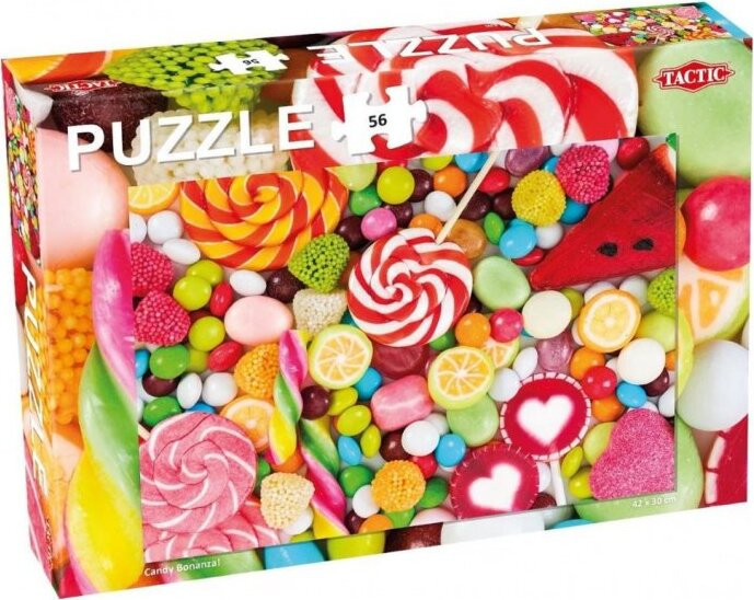 Tactic Candy Bonanza Puzzel - 56 stukjes - Vrolijk Snoepthema