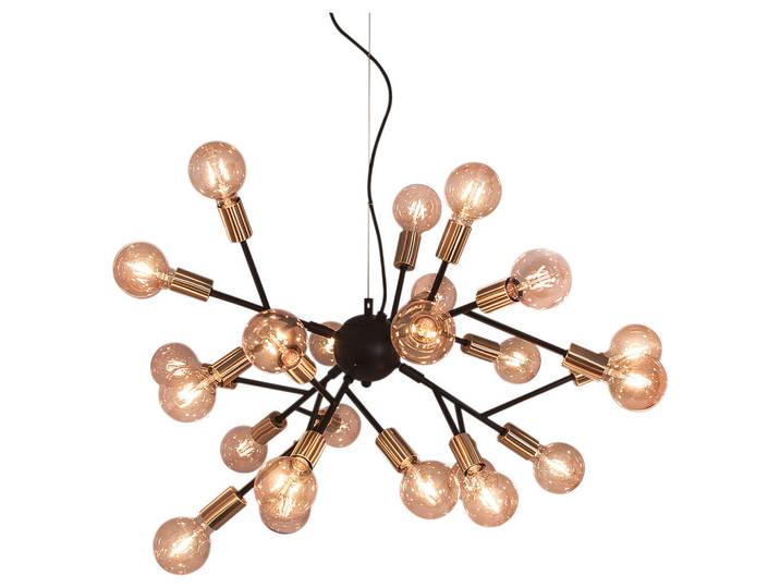 By Rydéns Hängeleuchte Hero Planfoud, Schwarz, Messingfarben, Metall, 80x145 cm, Lampen & Leuchten, Innenbeleuchtung, Hängeleuchten, Pendelleuchten