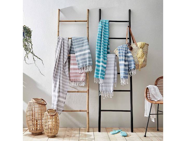 Serviette de sauna 90 x 0 x 170cm Gris/Anthracite