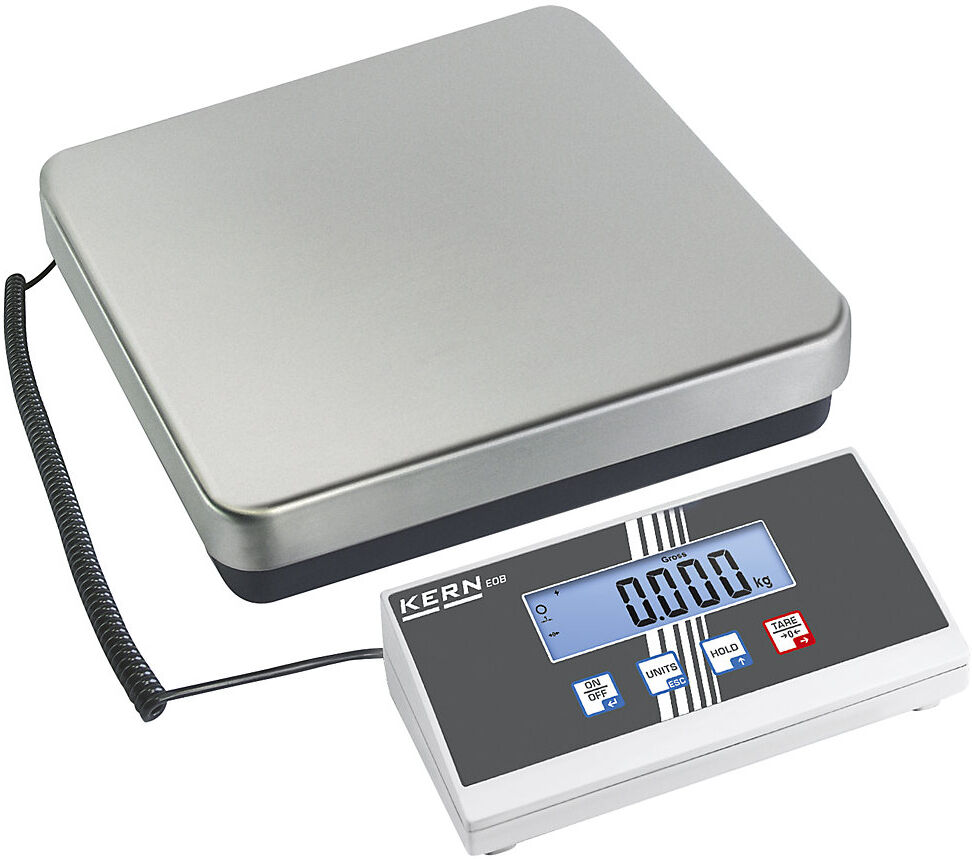 Paketwaage, robuste Wiegefläche, Wägebereich bis 60 kg, Ablesbarkeit 20 g, Wägeplatte 305 x 315 mm KERN