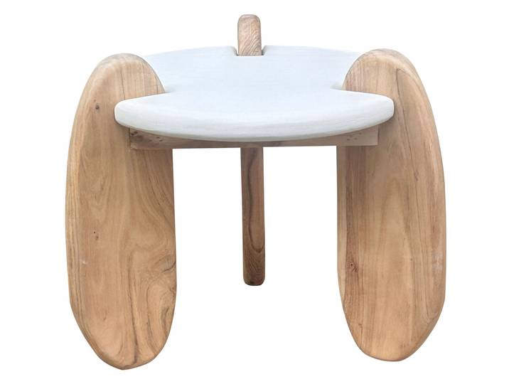 Beistelltisch Putza weiss/natur MDF B 50 H 50 cm - Beistelltisch