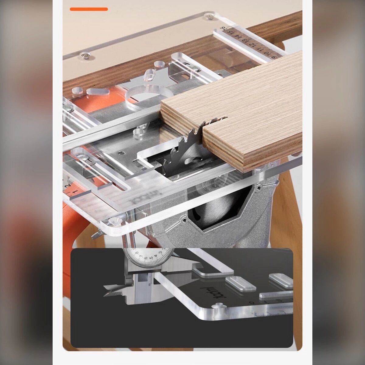 INF Große Acryl-Sägegrundplatte für kabellose Sägen mit 5-6-inch und verstellbarer Führung