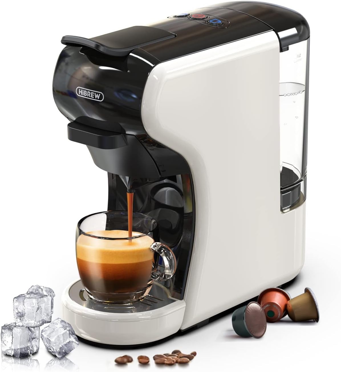 HiBREW H1A 4-in-1 kapsel koffiemachine, wit