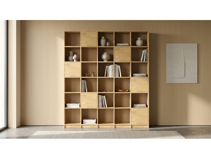 Stylisches Wohnzimmerregal - Regalsystem mit vielen Optionen Buche Natur geölt