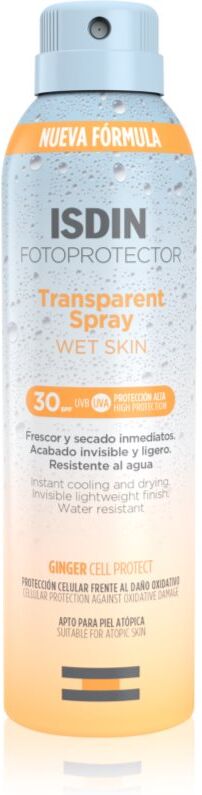 ISDIN Transparent Spray Wet Skin transparentes Bräunungsspray SPF 30 250 ml