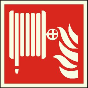 Abtec Hinweisschild ISO 7010 F002, Kunststoff, 20 x 20 cm, Brandschutz, Löschschlauch