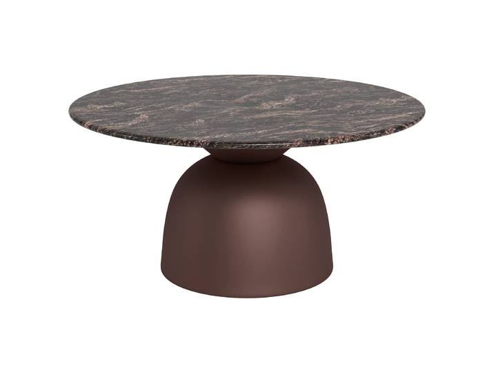 home24 Salontafel Torinn Ø 80cm bruin/zwart marmer