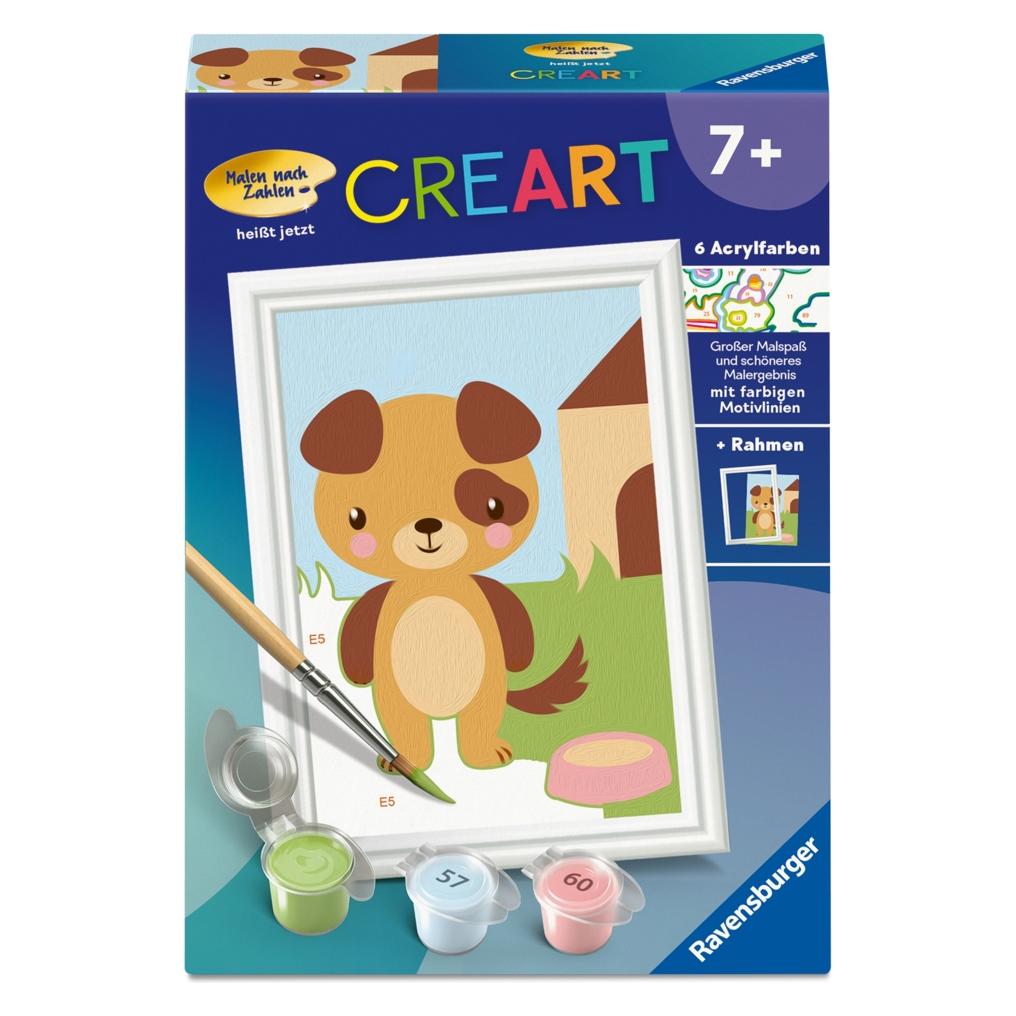 Ravensburger CreArt, Malen nach Zahlen Kinder - Süsser Hund (23104)