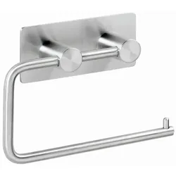 Brillantbad BEASY Toilettenpapierhalter Edelstahl gebürstet 42x145x100 mm für Bad & WC >> zum Kleben