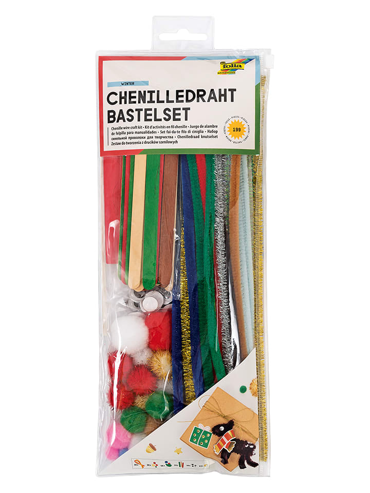 folia PAPER 199tlg. Bastelset "Chenilledraht Winter" in Bunt - onesize