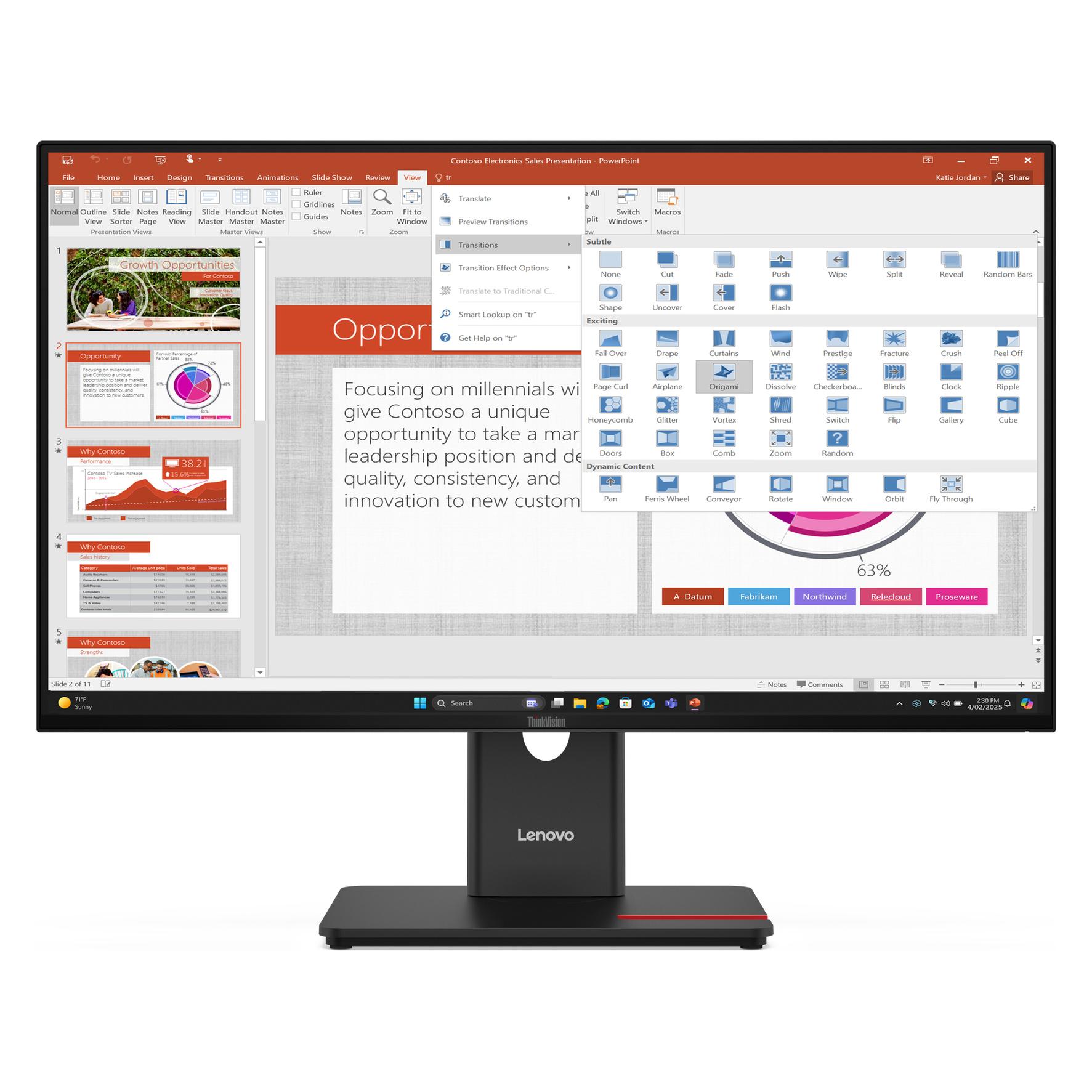Lenovo ThinkVision T27-40 (1920 x 1080 Pixel, 27") (64A5ZAT6EU)