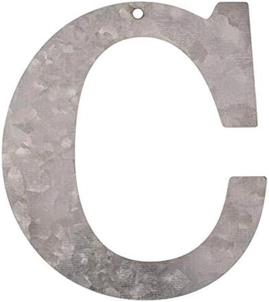Metalen Letter C - Zilverkleurige Wanddecoratie - Hoogte: 12 cm