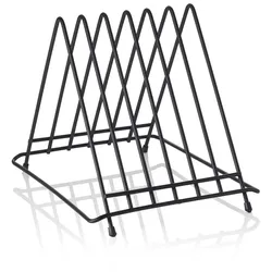 4x Schneidbretthalter für 6 Bretter bis max. 2,8 cm, 34,5 x 26,5 x 27,5, Chromnickelstahl, pulverbeschichtet schwarz