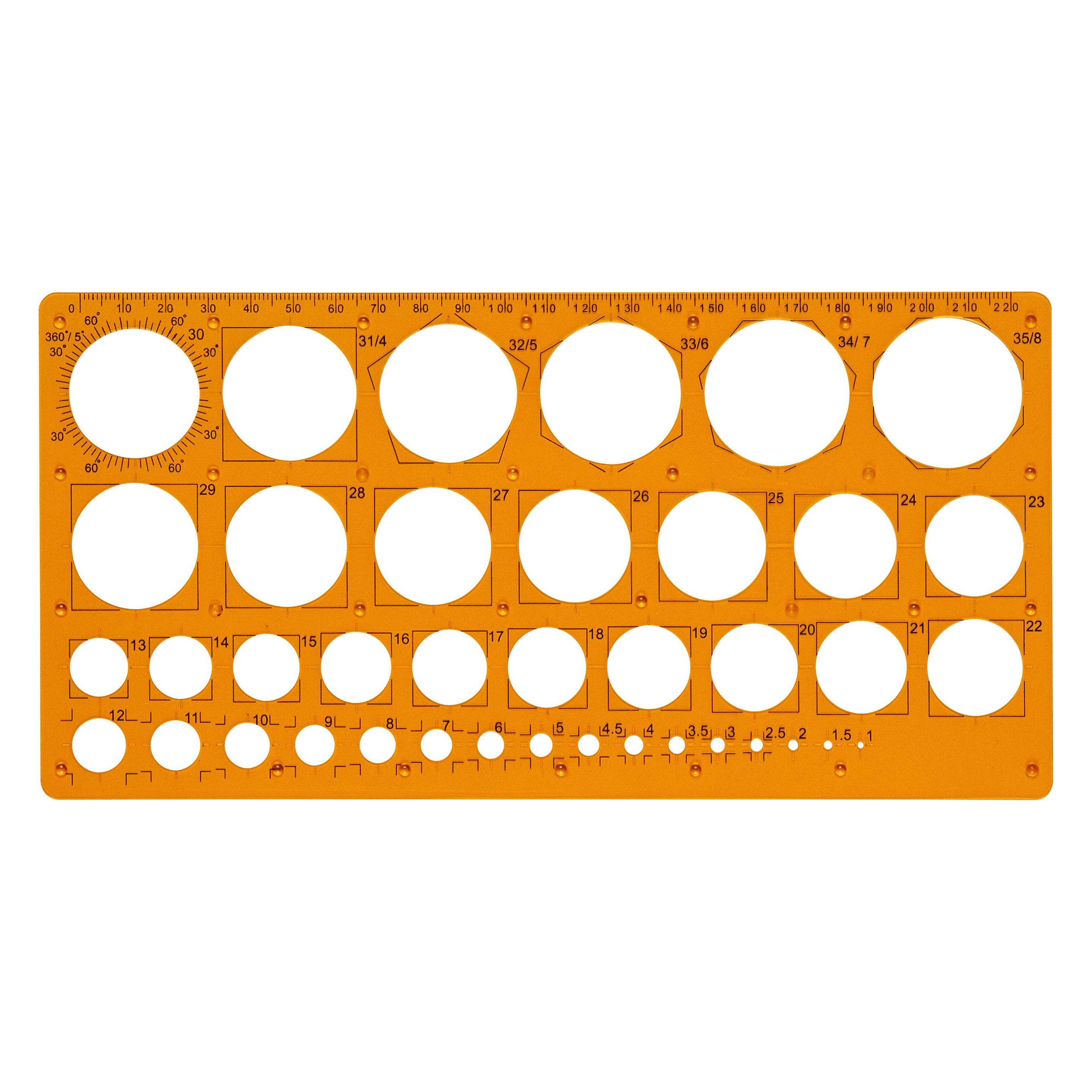 Maped Kreisschablone, 1 - 35 mm, 39 Kreise (35 cm, Kunststoff) (277620)
