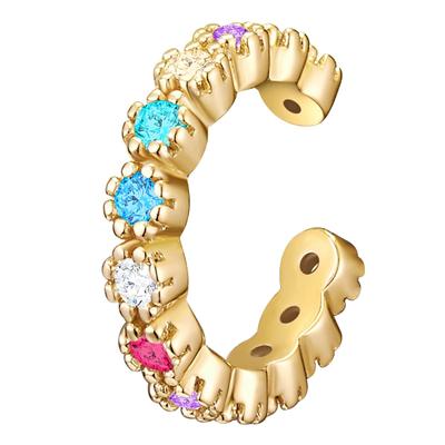 Ohrklemme GLANZSTÜCKE MÜNCHEN "GSM1279", gelb (gelbgold, weiß), Ohrringe, Damen, 14,1, Ohrklemme Sterling Silber gelbgold Zirkonia bunt