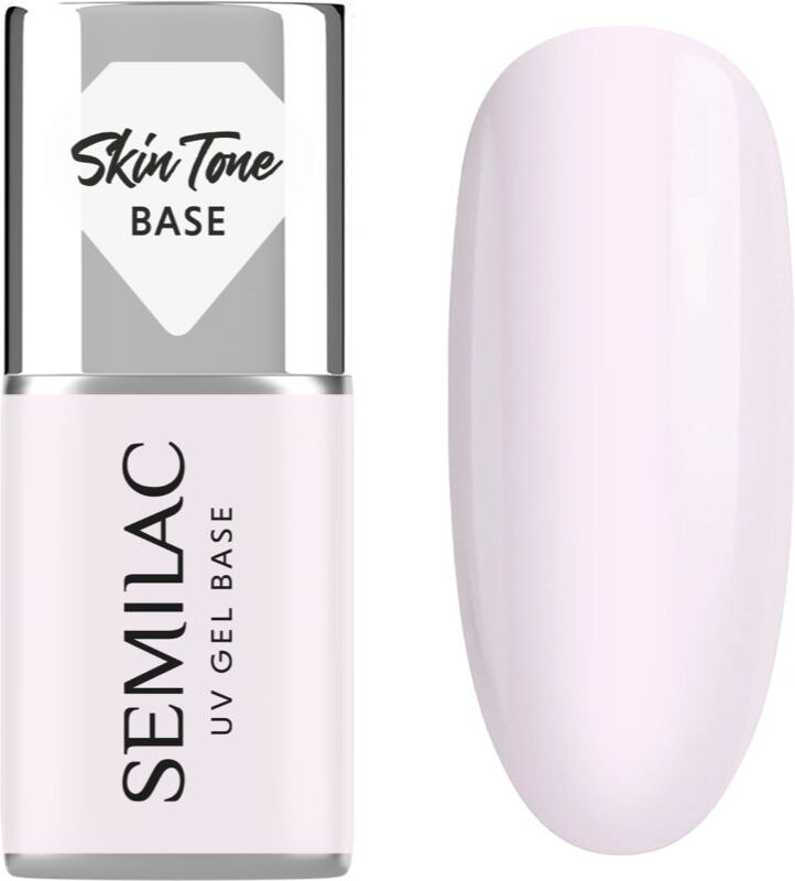 Semilac UV Gel Base Skin Tone Base base coat gel for gel nails shade Milky Pink 7 ml