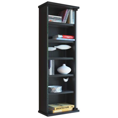 Media-Regal VCM "Holz CD DVD Wandregal Schrank Loposa Glastür", schwarz, B:31cm T:18cm, Regale