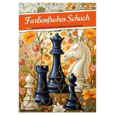 Farbenfrohes Schach (Tischkalender 2027 DIN A5 hoch), CALVENDO Monatskalender