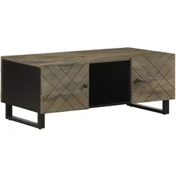 vidaXL Couchtisch Schwarz 100x54x40 cm Massivholz Mango