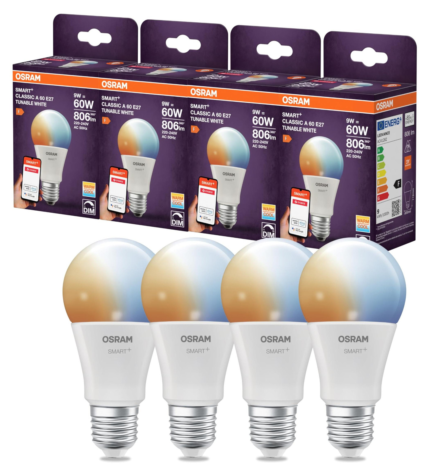 Osram SMART LED A60 gloeivormige lamp E27 9W ZigBee dimbaar witlicht