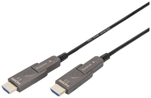 Digitus HDMI Anschlusskabel HDMI-A Stecker 10m Schwarz AK-330127-100-S 4K UHD, dreifach geschirmt, Flexibel, Gesamtschirm