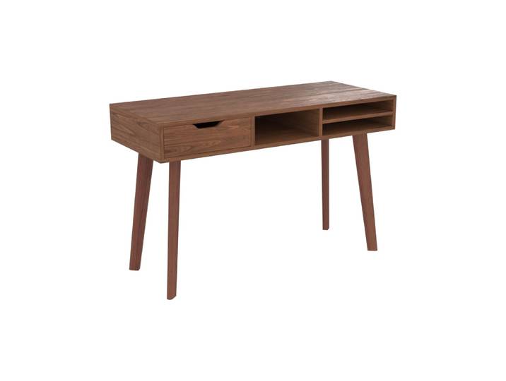 Bureau 1 tiroir et 3 niches en bois foncé