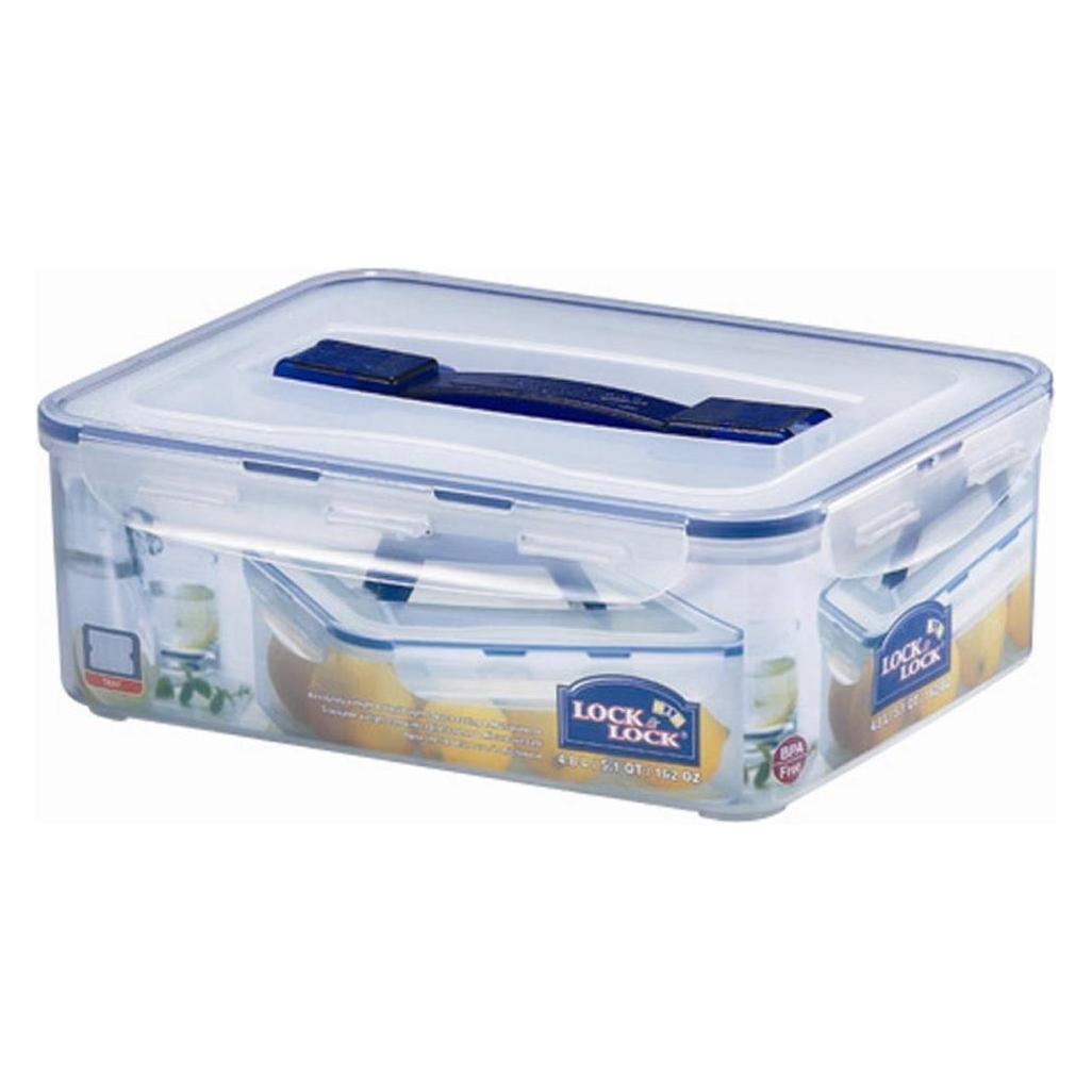 Lock & Lock Vorratsdose in Farbe transparent, 29,5x23x10,6 cm, rechteckig mit Tragegriff u. Ablaufgitter, Inh... (4.80 l) (HPL880)