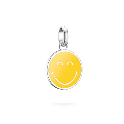Charm-Einhänger THOMAS SABO "SMILEYWORLDCalm Charm - Connect", gelb (silberfarben, gelb), Charms, Damen, Silber 925 (recycelt)