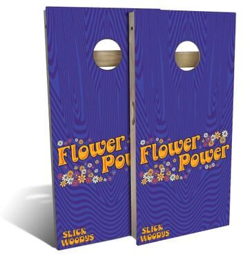 Skip's Garage 70s Flower Power Outdoor Cornhole Board Set