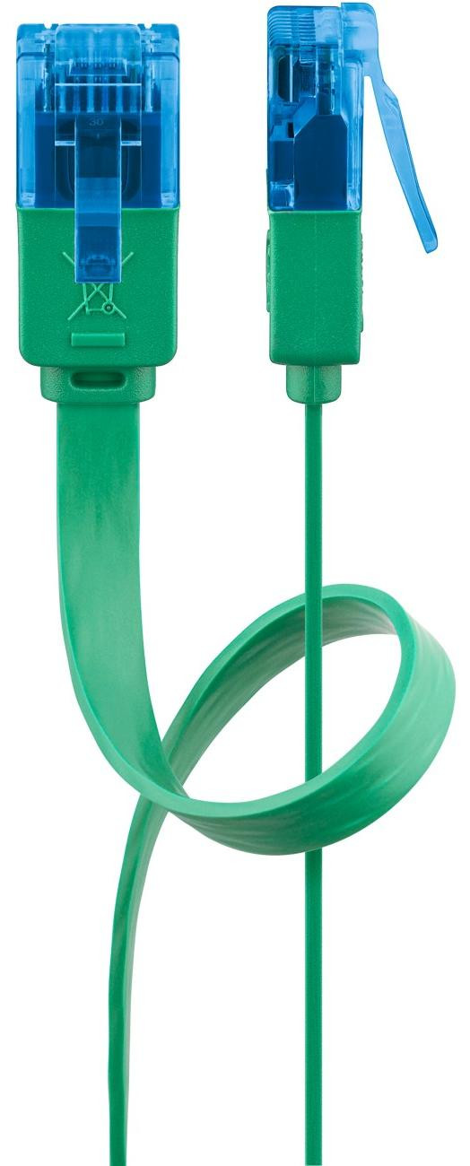 Goobay platte patchkabel Cat 6a U/UTP, groen, 5 meter