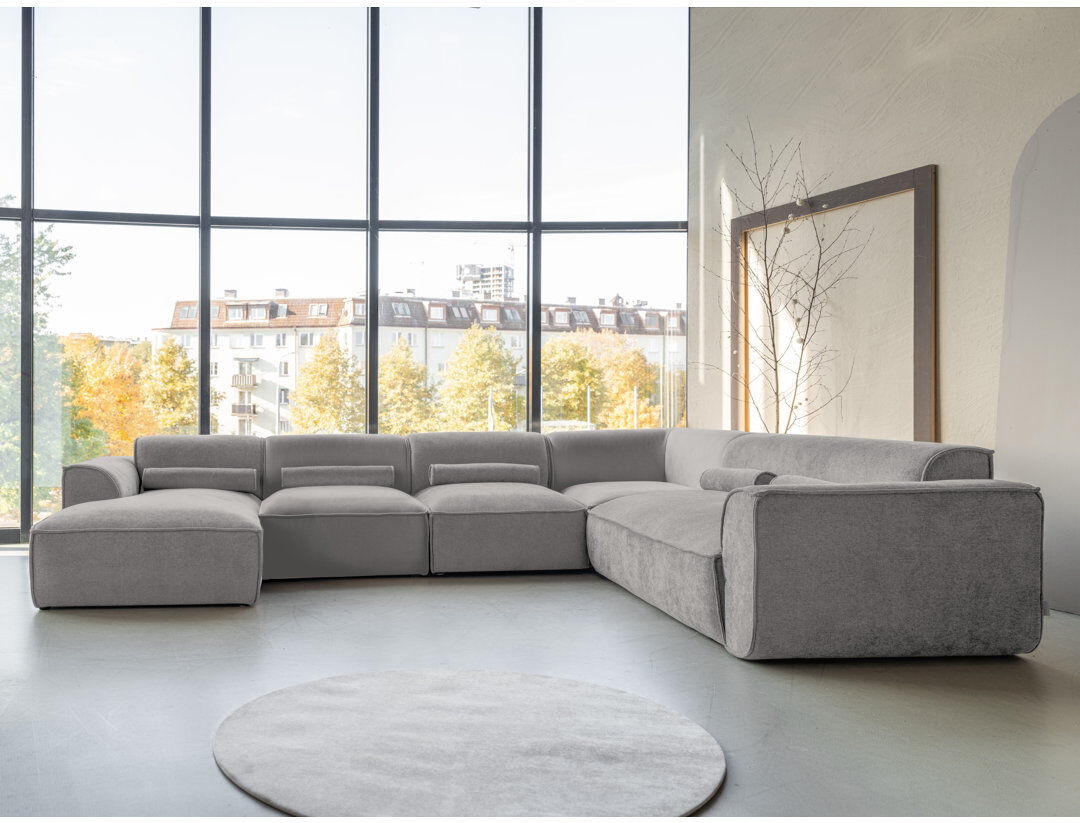 MiuForm Flex Felix 8 Seater Corner Sofa Grey 70cm H X 337cm W X 265cm D