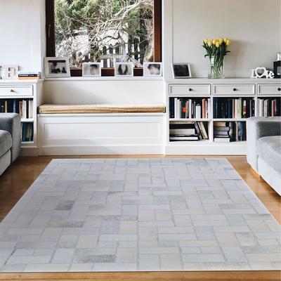 Dream Decor Rugs Steppe Boulder Tile Gray- Off White Area Rug