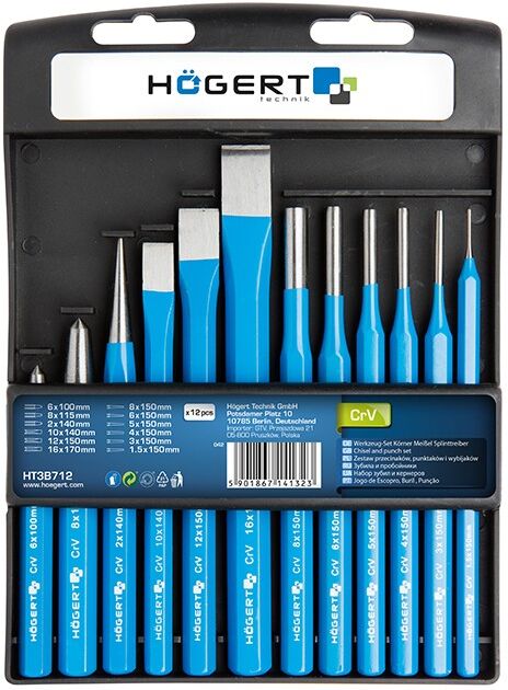 Hogert Technik HT3B712 Meißel + Durchtreiber-Satz