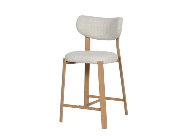 Tabouret de bar Gleen assise 65 cm en bouclette sable - Amadeus