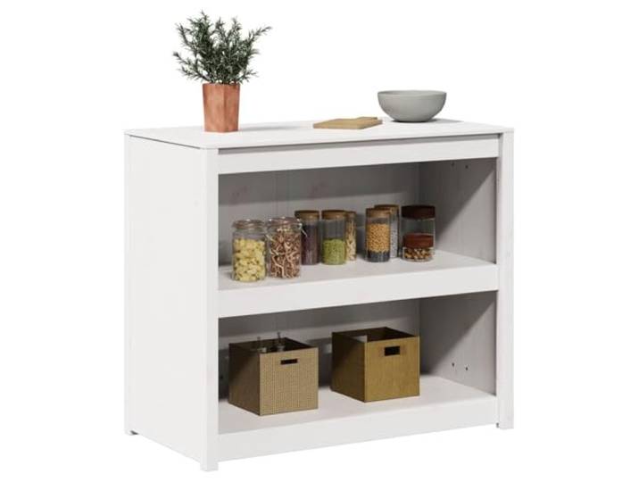 KTHLBRH Küchenschrank MEPPEL weiß 106 x 55 x 92 cm Kiefer massiv 2 Regalböden aus Paneelen, einfache Montage, modernes Design, für Innenräume