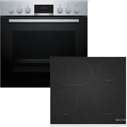 Bosch Einbau-Herd-Set HND415GM60, HEA513BS4 + HEZ538000 + NIF61ABB5E, Einbau-Herd, Induktionskochfeld, Clip-Auszug