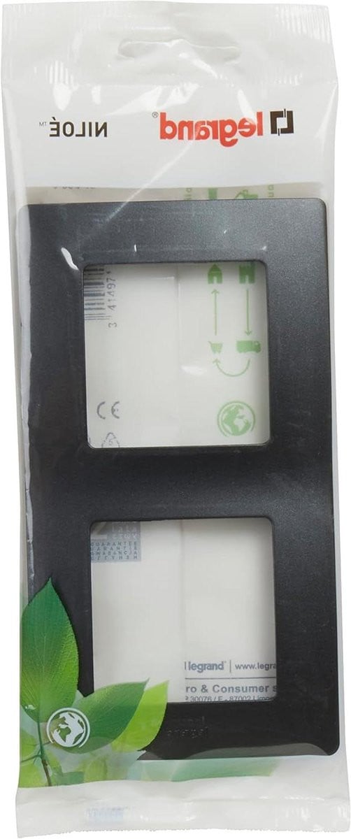Legrand Niloé Monoblock afdekplaat voor 2 elementen, zwart