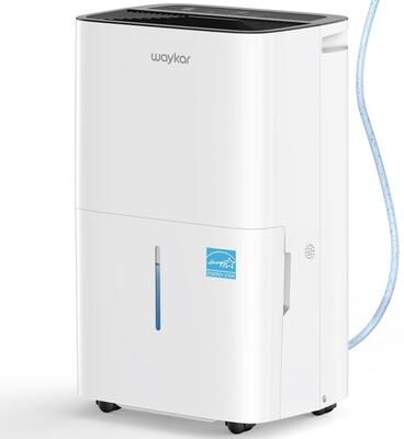 Waykar Energy Star 150 Pint Dehumidifier with Pump for Large Rooms & Basements up to 7,000 Sq. Ft.