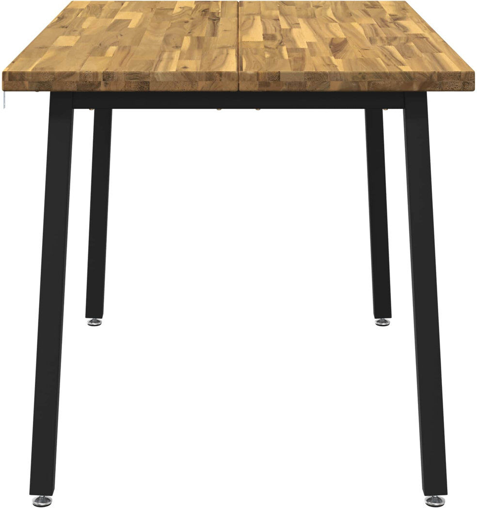 Borough Wharf Acacia Dining Table White / Black 75cm H x 120cm W x 70cm D