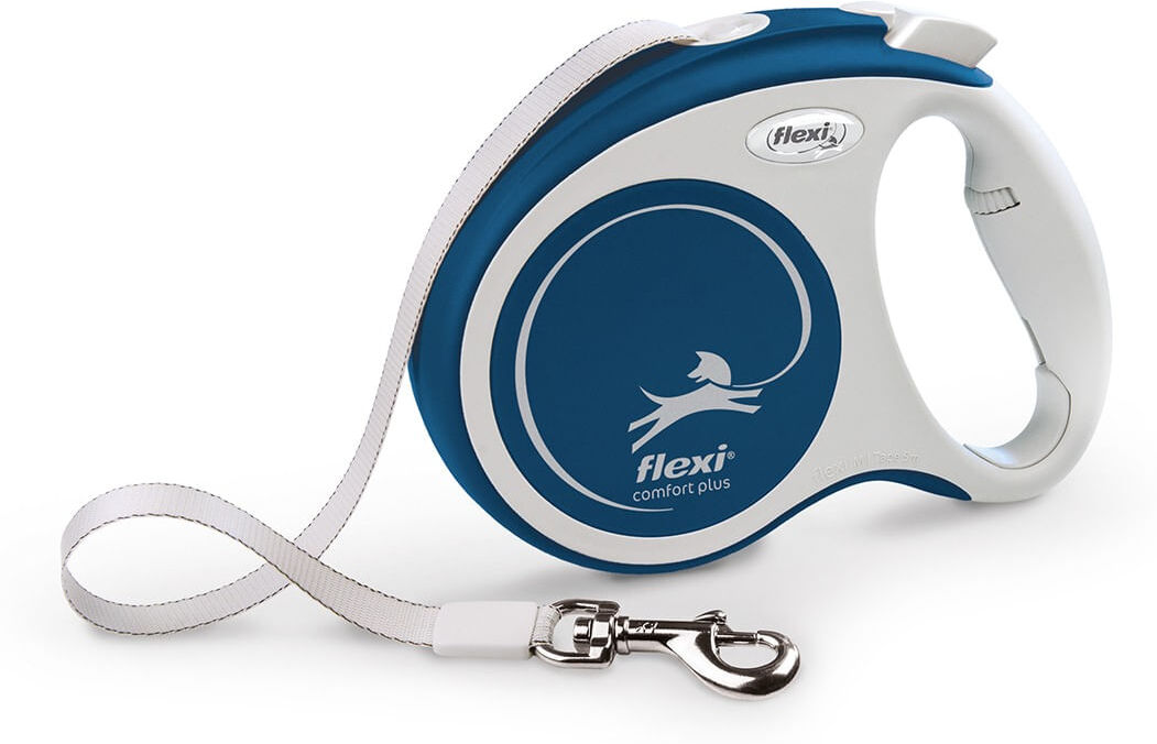 Flexi Comfort Plus Guinzaglio Arrotolabile per Cani Blu M - 5 METRI