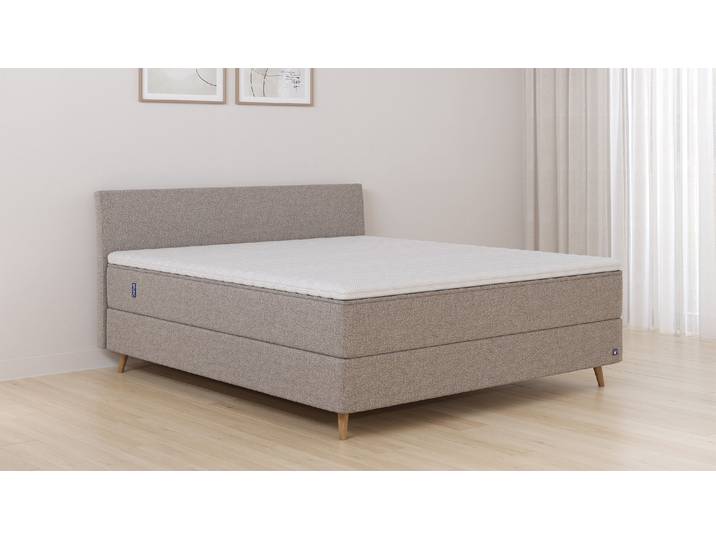 BRUNO Boxspringbett Premium 160x200cm in Glory Taupe Matratzen-Härtegrad: Links H2 / Rechts H2 mehrfach ausgezeichnet in Design & Qualität