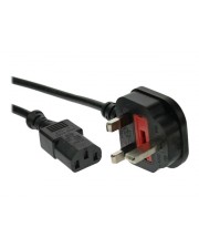 InLine Stromkabel BS 1363 S bis IEC 60320 C13 250 V 50 cm Schwarz Großbritannien und Nordirland (16650E)