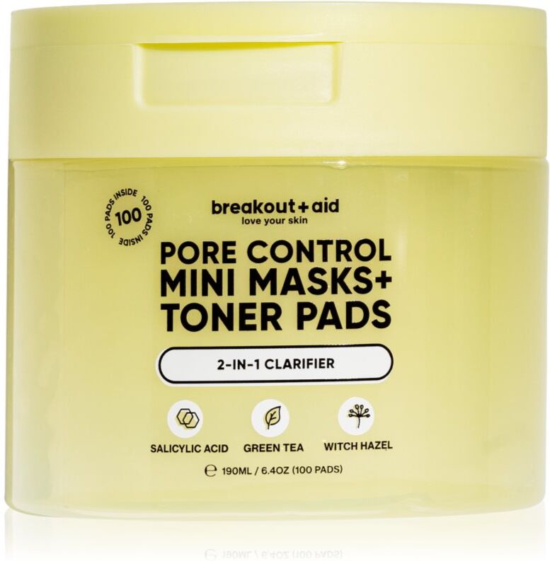 breakout + aid Pore Control Mini Masks + Toner Pads toner pads with salicylic acid 100 pc