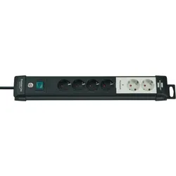 Brennenstuhl Premium Line Steckdosenleiste 6-fach 3m schwarz/lichtgrau