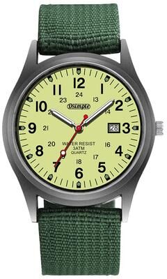 Friendly Fresh Finds Luxury Military Sports Quartz Wristwatch For Men Luminous Nylon Band Casual Watch With Calendar yellow
