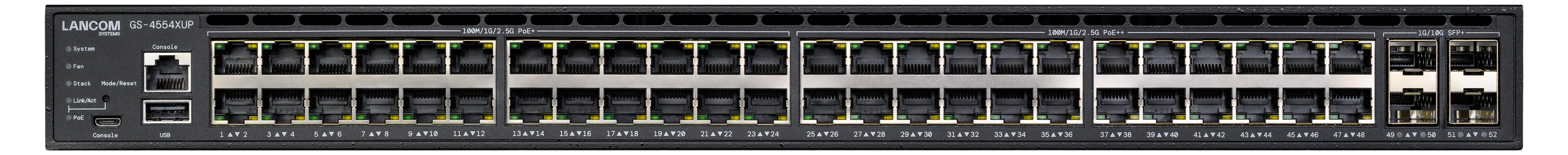 LANCOM GS-4554XUP, Managed, L3, 2.5G Ethernet (100/1000/2500), Power over Ethernet (PoE), Rack-Einbau, 1U