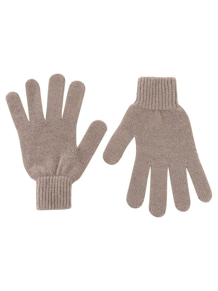 Zwillingsherz Kaschmir-Handschuhe in Taupe - onesize